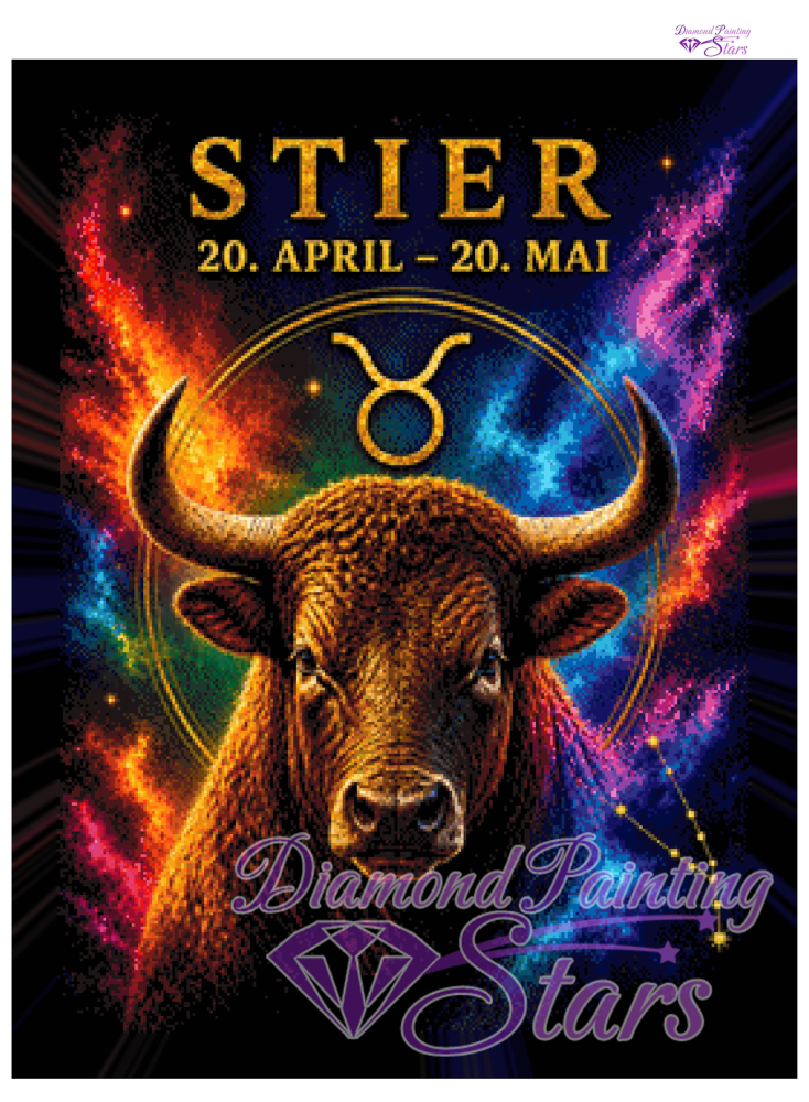 Preview: Sternzeichen-Stier-by-Christafe-60x80cm