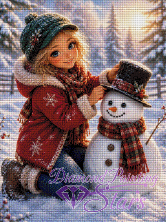 Snowman-and-Girl-by-Christafe