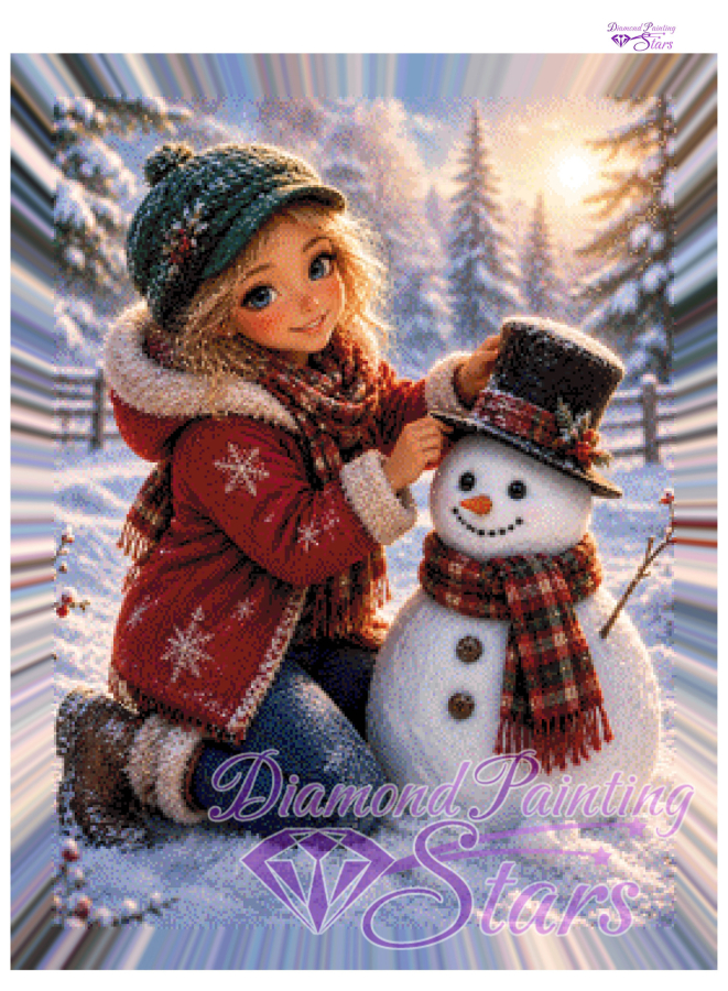 Snowman-and-Girl-by-Christafe