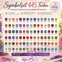 Stickerset 445 Farben rund oder eckig
